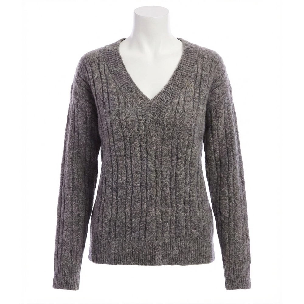 NEW FIFTEEN TWENTY deliana oversized v-neck sweater in gray